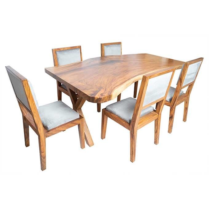 Live Edge Walnut X Dining Table - Image 4