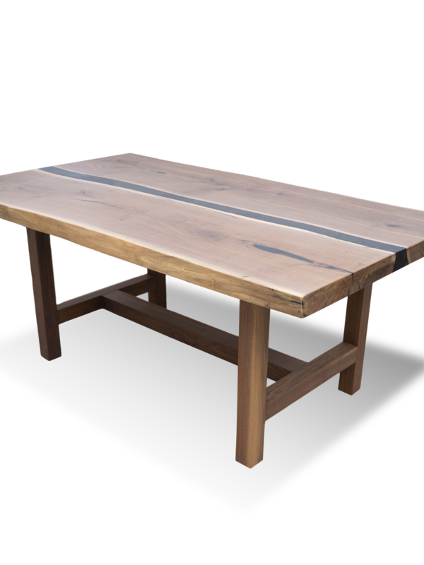 Epoxy Resin Walnutty Black River table - Live Edge Wood