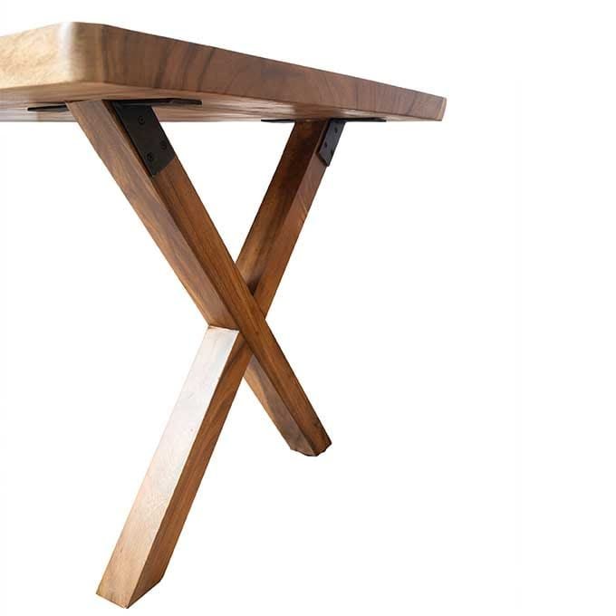 Live Edge Walnut X Dining Table - Image 5
