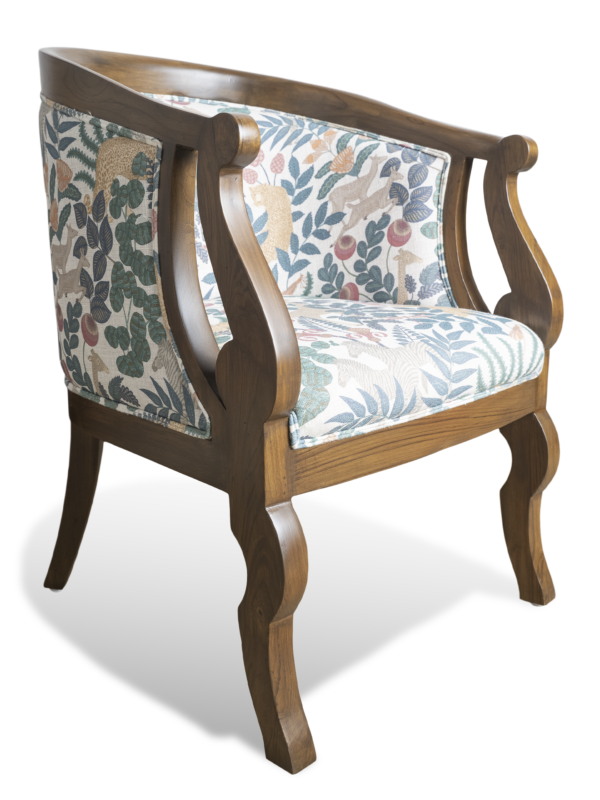Solid Wooden Accentuated Teak Accent Chair