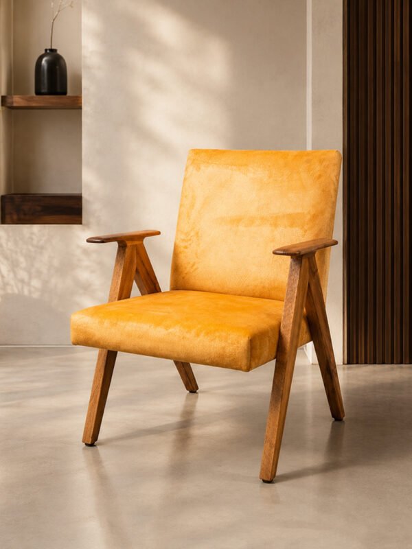 Solid Wood Upholstered Anand He Anand Lounge Chair
