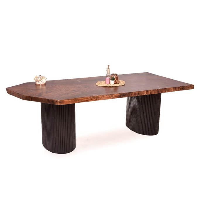 Live Edge Fluted Walnut Dining Table
