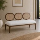 Custom Cane-er Bench Made Up Of Teak Wood