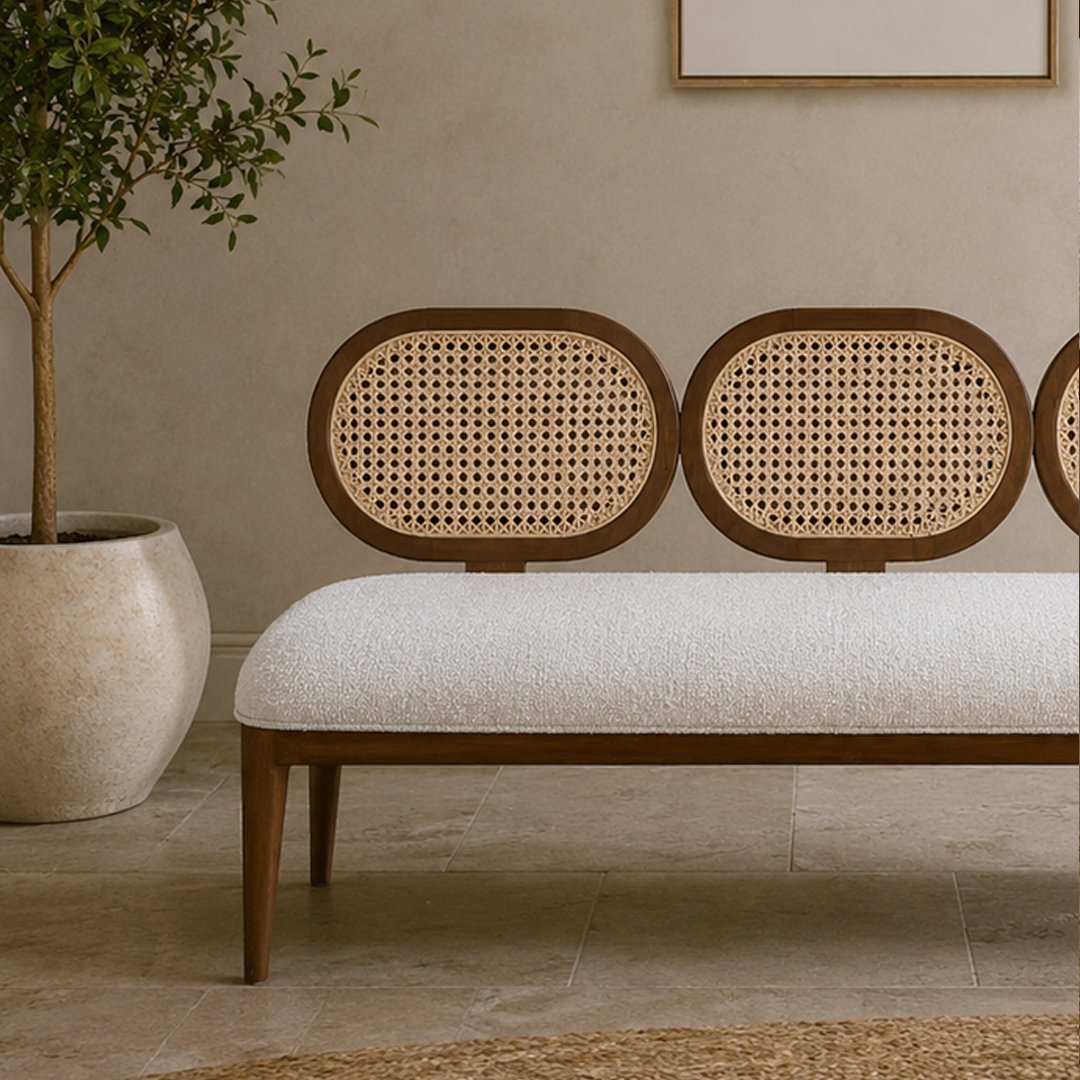 Custom Cane-er Bench Made Up Of Teak Wood - Image 3