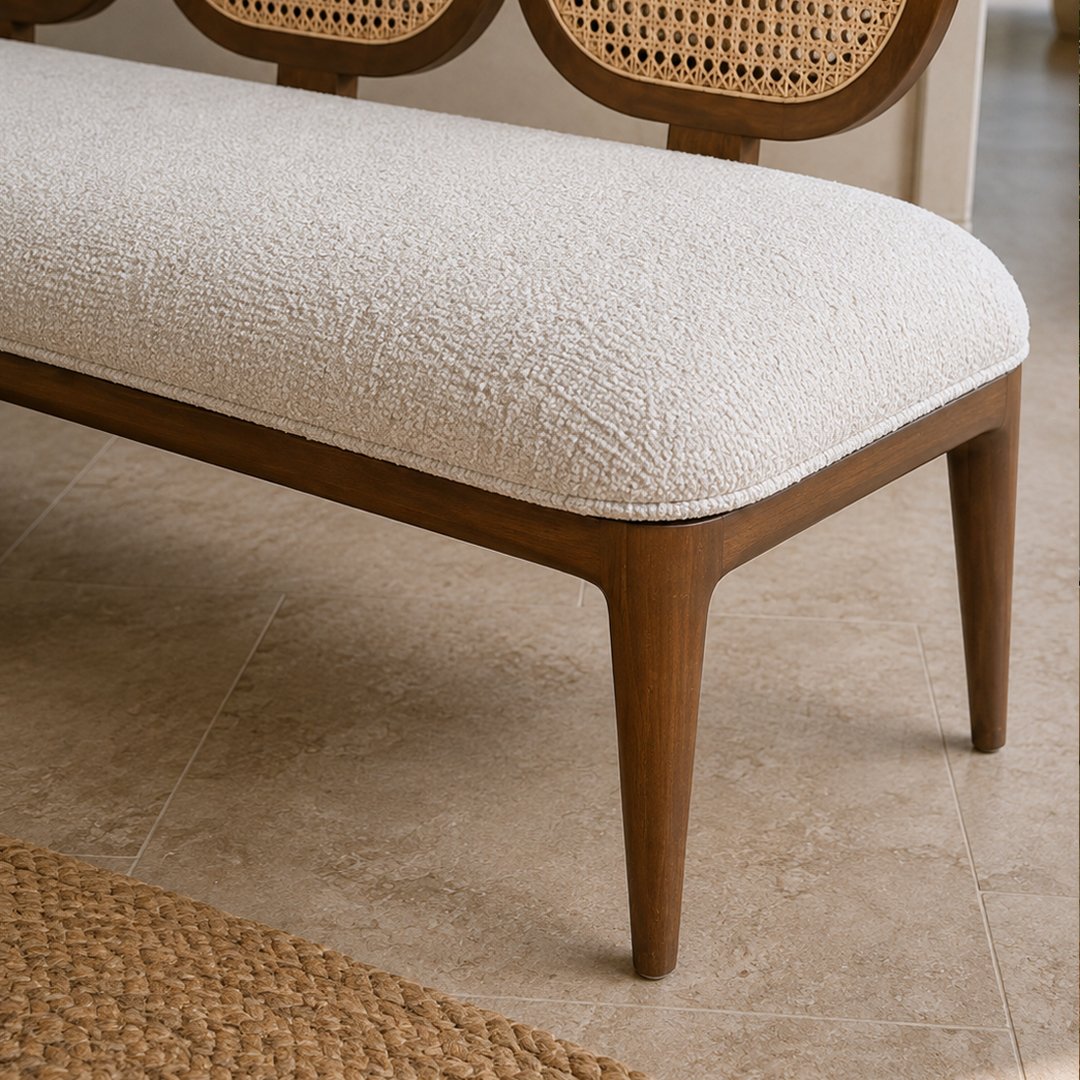 Custom Cane-er Bench Made Up Of Teak Wood - Image 4