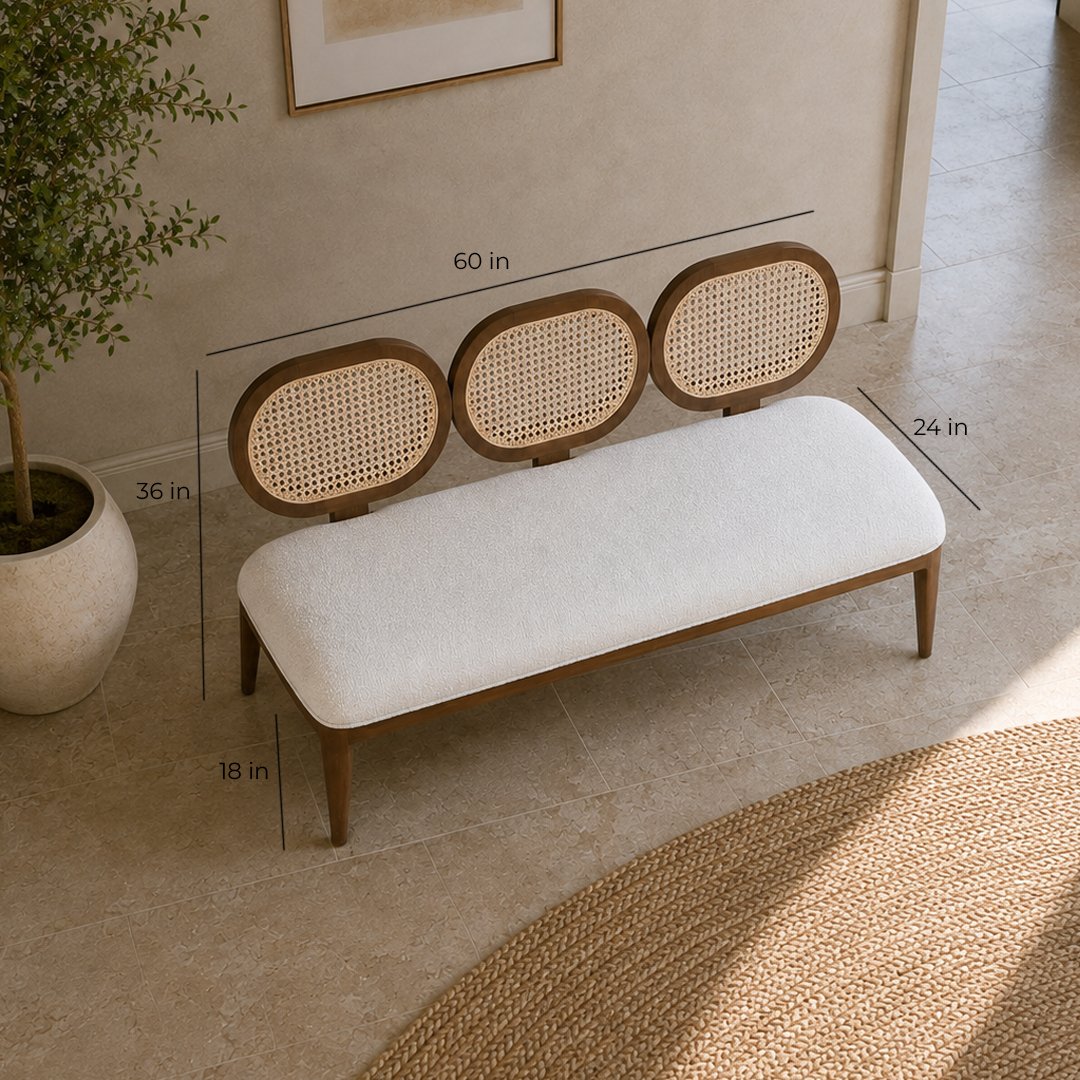 Custom Cane-er Bench Made Up Of Teak Wood - Image 6