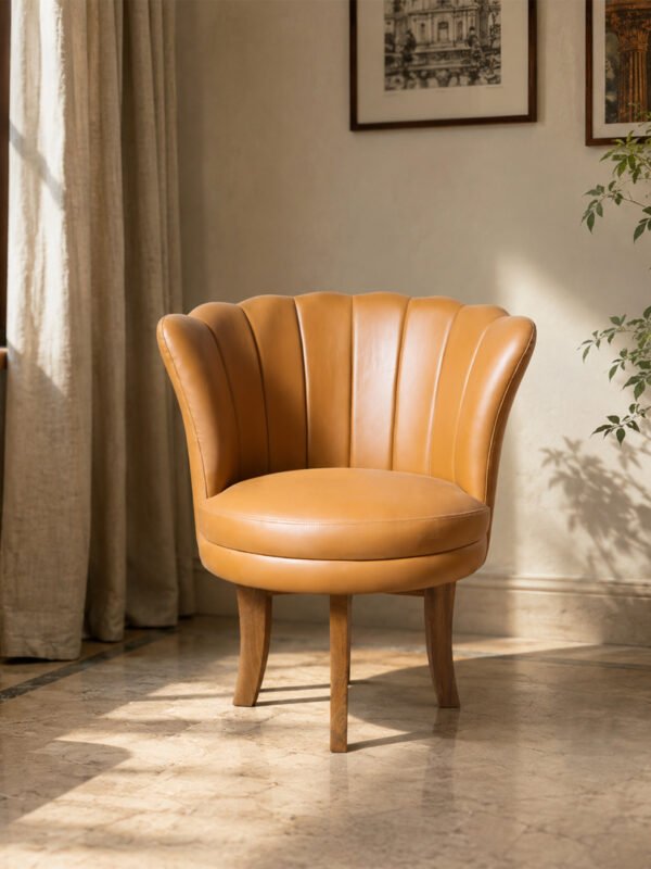 Teak Wood Flowery Rotating Lounging Chair