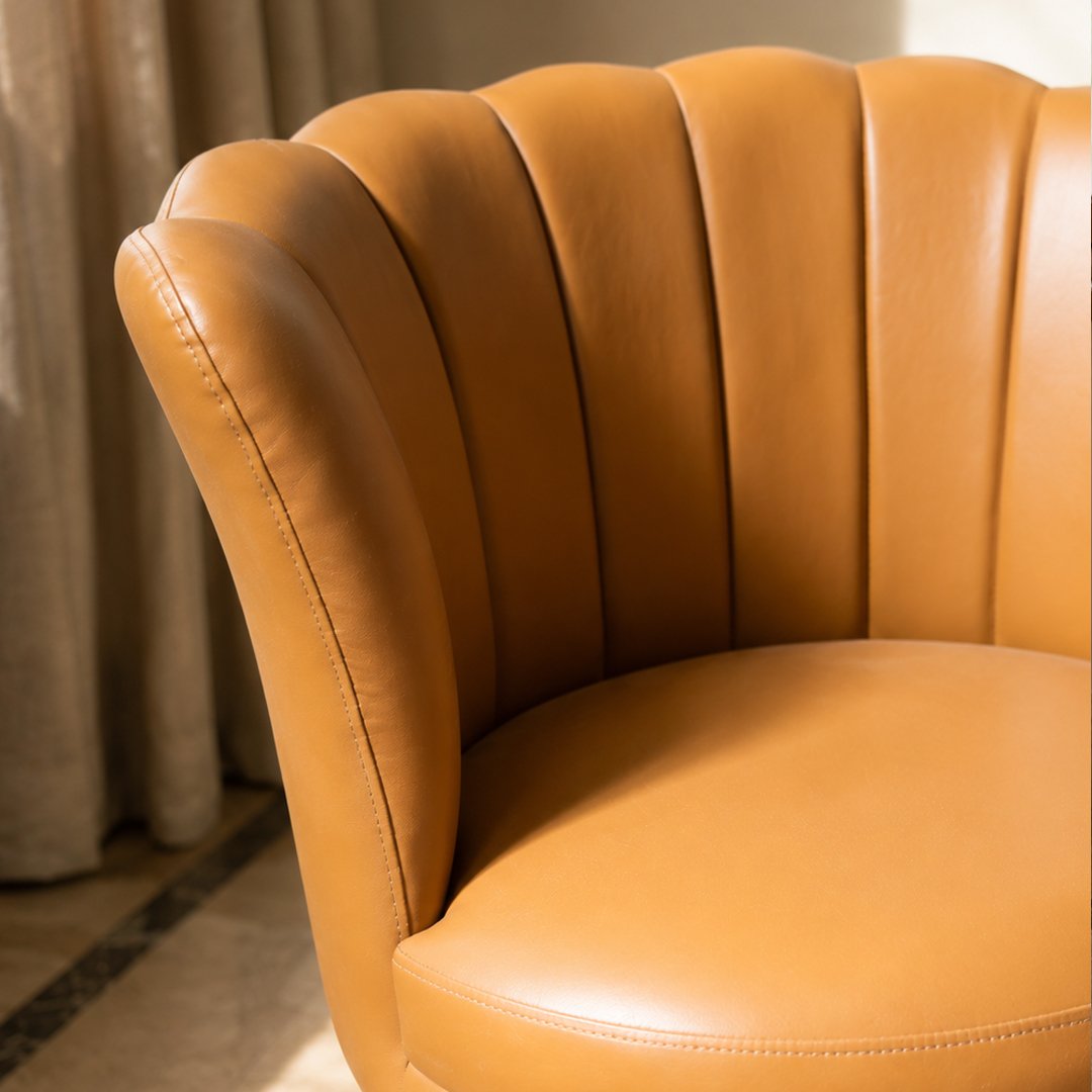 Teak Wood Flowery Rotating Lounging Chair - Image 3