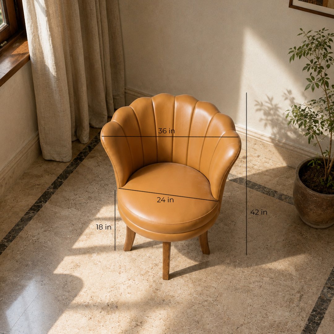 Teak Wood Flowery Rotating Lounging Chair - Image 6