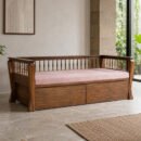 Custom Made Rajwadi Diwan with Teak and Walnut Wood Storage