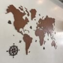 Wooden 2D World Map Wall Art – Veneer Map Decor