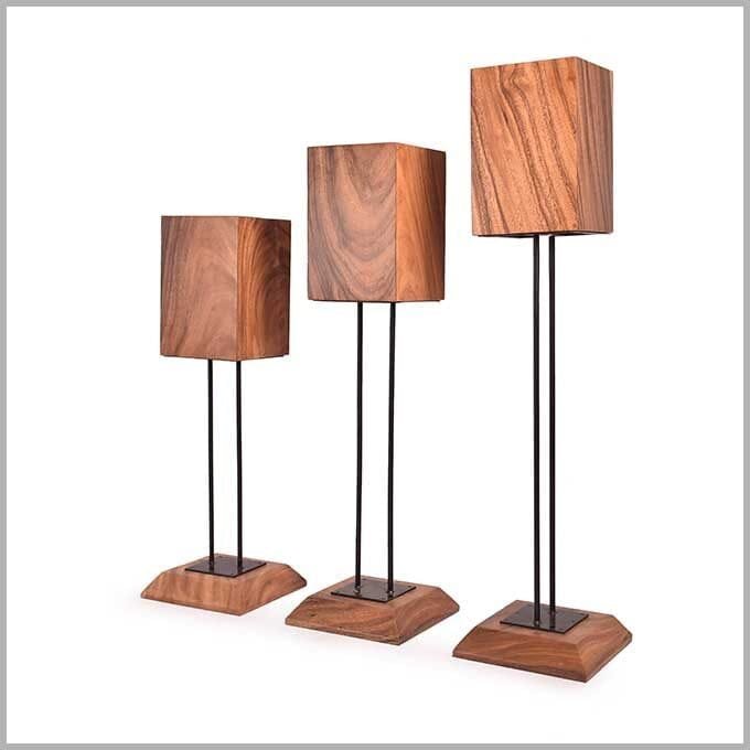 Solid Wooden 3 Blind Lights Stand – Designer Lamp - Image 2