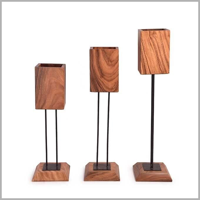 Solid Wooden 3 Blind Lights Stand – Designer Lamp - Image 4