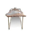 Epoxy Resin Black Lake Dining Table - Live Edge Wood