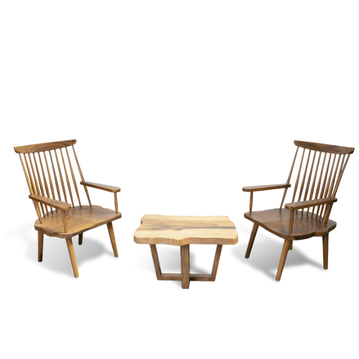 Solid Wood Spoked Lounge Chair - Image 5