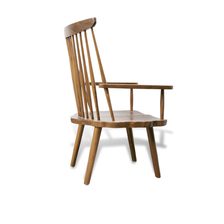 Solid Wood Spoked Lounge Chair - Image 4