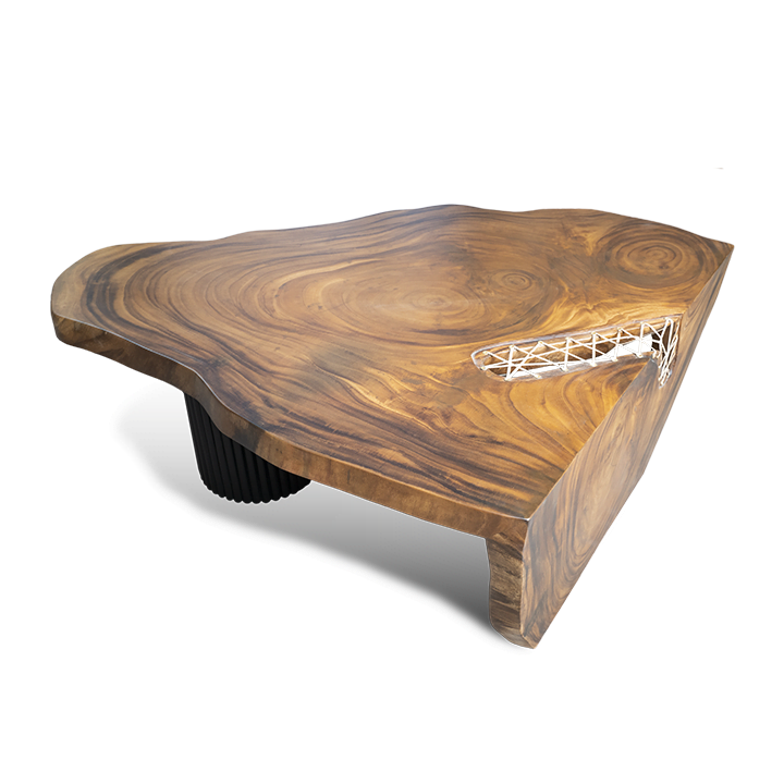 Live Edge Cane Dip Coffee Table - Image 3
