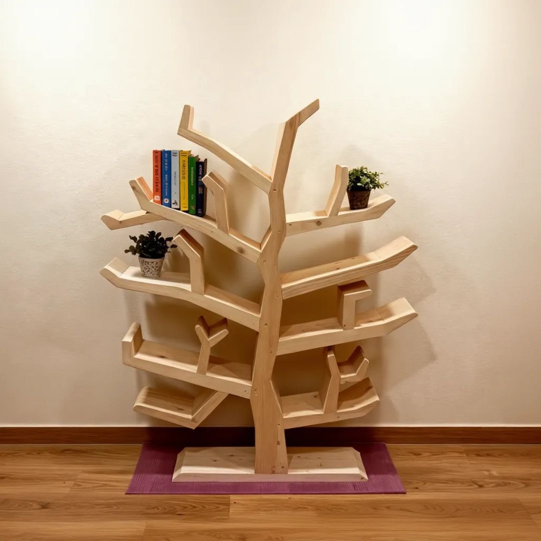 Tree Book Shelf - Made By Solid Pine Wood - Image 3