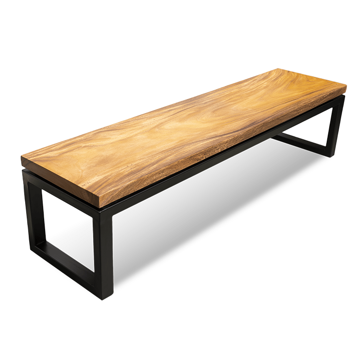Live Edge Walnut Recangulated Bench