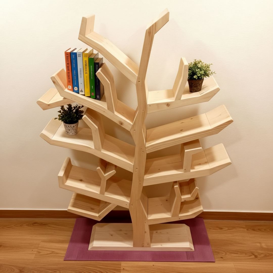 Tree Book Shelf - Made By Solid Pine Wood - Image 4
