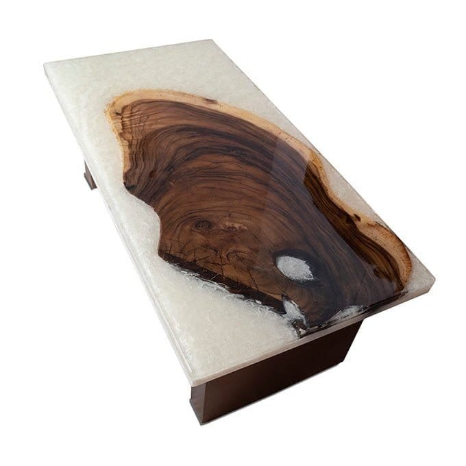 Custom Epoxy Resin Office Table - Live Edge Wood - Image 6