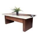 Custom Epoxy Resin Office Table - Live Edge Wood