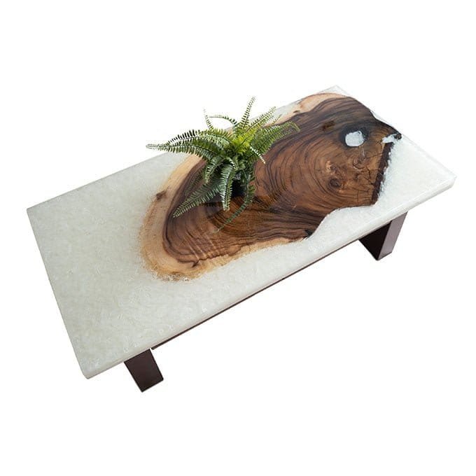 Custom Epoxy Resin Office Table - Live Edge Wood - Image 4