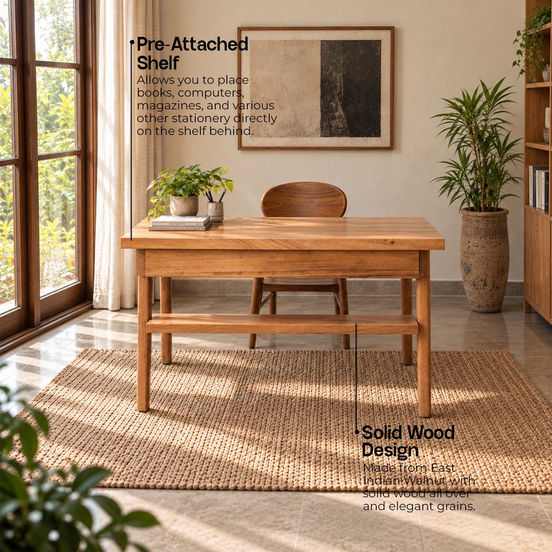 Solid Wooden Classic Study Work Table - Image 4