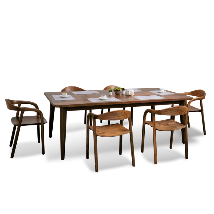 Solid Wooden American Walnut With Visa Dining Table - Image 5