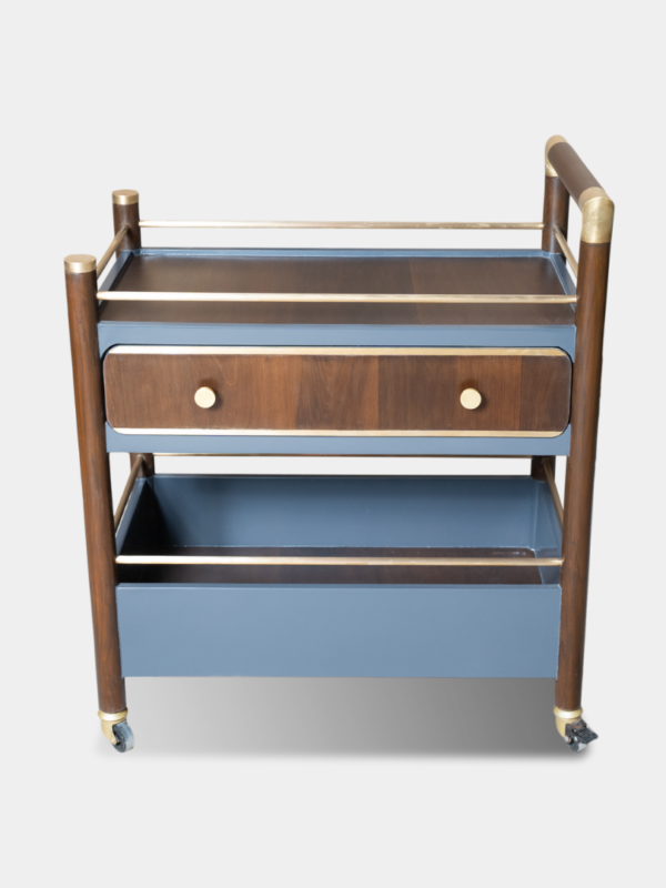 Bluish Service – Trolley With Brass Details
