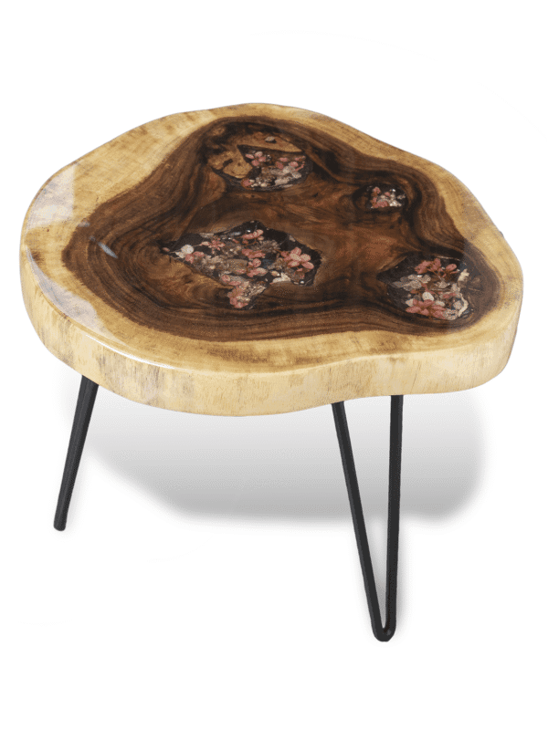 Epoxy Resin Budding Beauty Coffee Table - Live Edge Wood