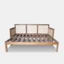 Solid Wood Convertible Sofa Bed with Cane Work
