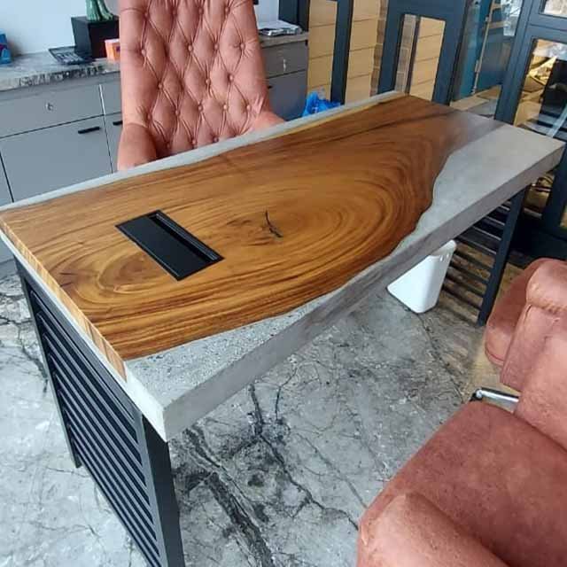 Live Edge Concrete Table