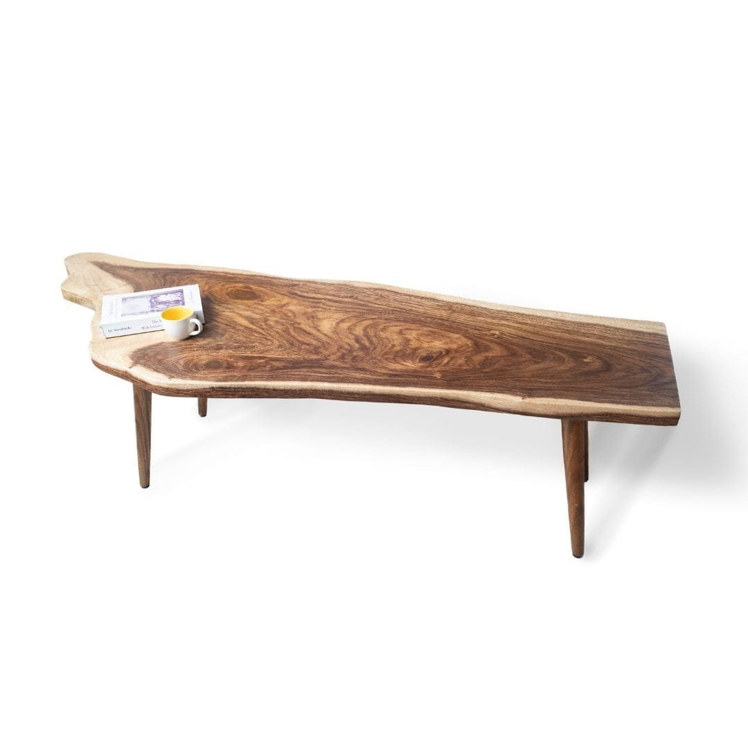Custom Made Live Edge Contemporary Bench - Image 3