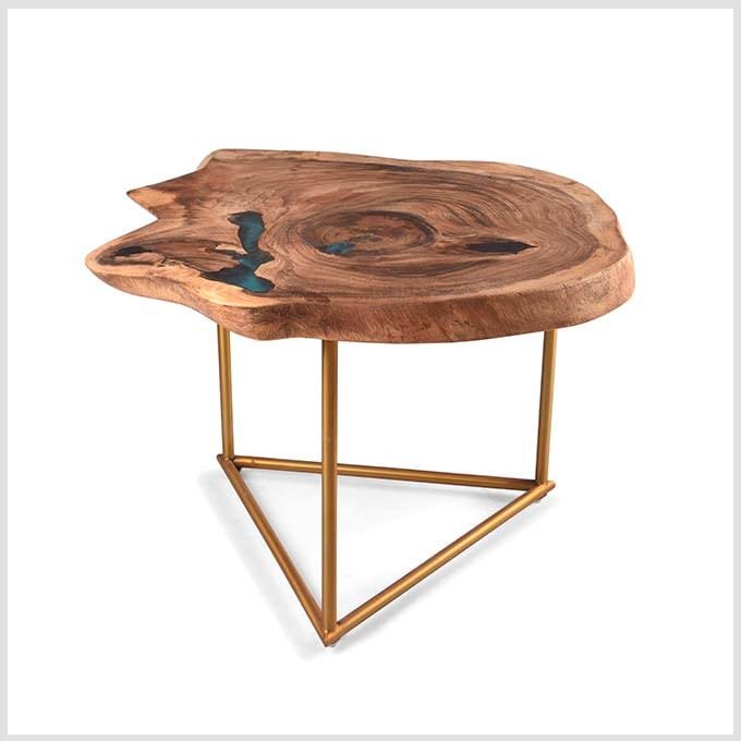Live Edge Epoxy Gold and Resin - Live Edge Wood