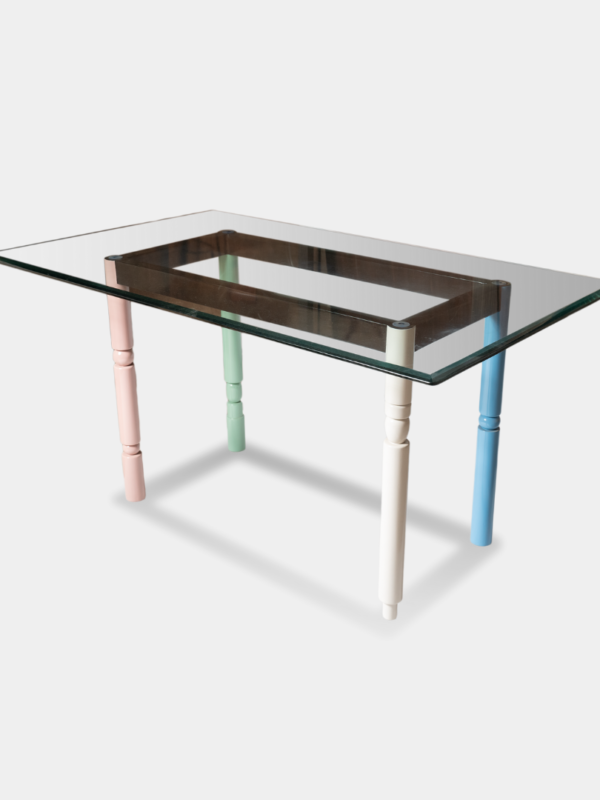 Multicolour - Dining Table Teak Wood Legs Finished