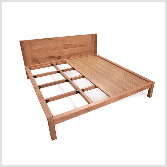 Custom Made White Oak Bed – Solid Wood Knock Down Structure