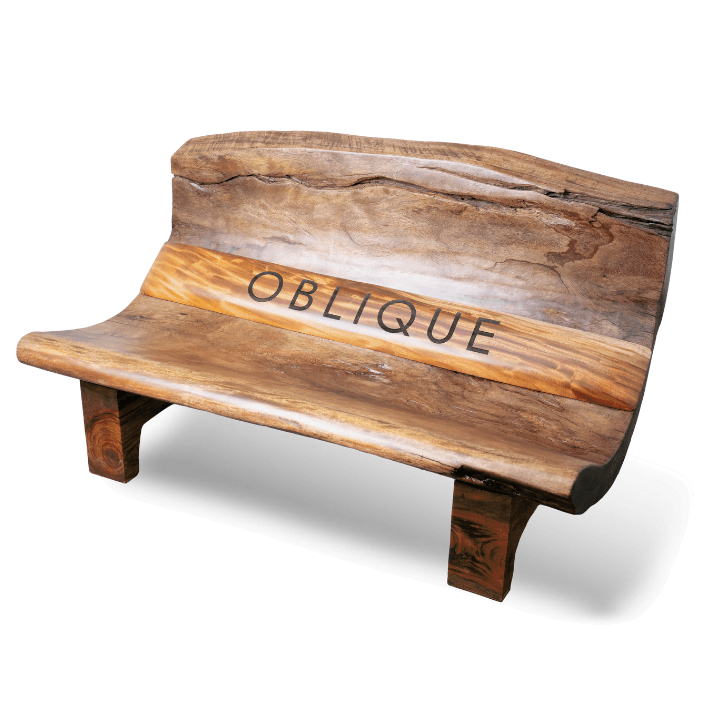 Live Edge Obliqued Bench Natural Hollow Log Design