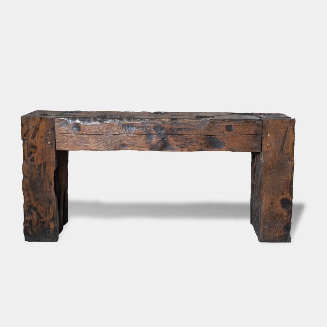 Old Black Console Table - Image 2