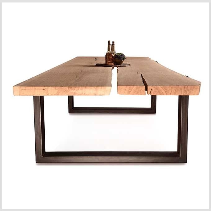 Raw Oak Wood Dining Table - Image 4