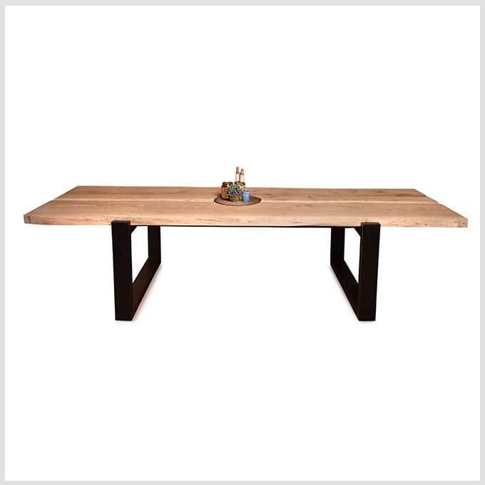 Raw Oak Wood Dining Table - Image 5