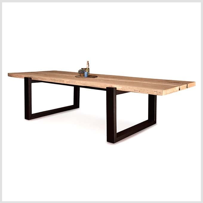 Raw Oak Wood Dining Table - Image 2