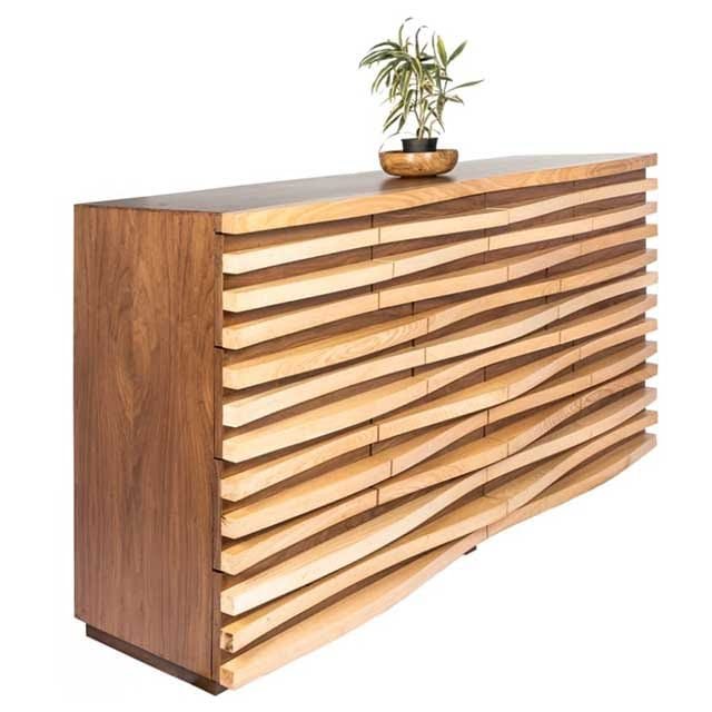 Live Edge Curvy Me Reception Table – Wooden Storage Cabinet
