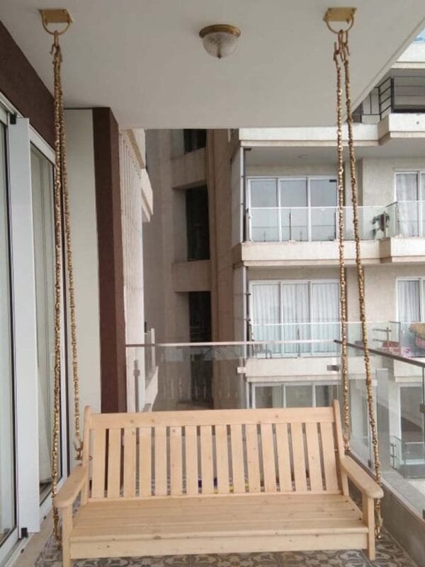 Solid Spruce Wood Adjustable Ceiling Hanging Swing Jhula