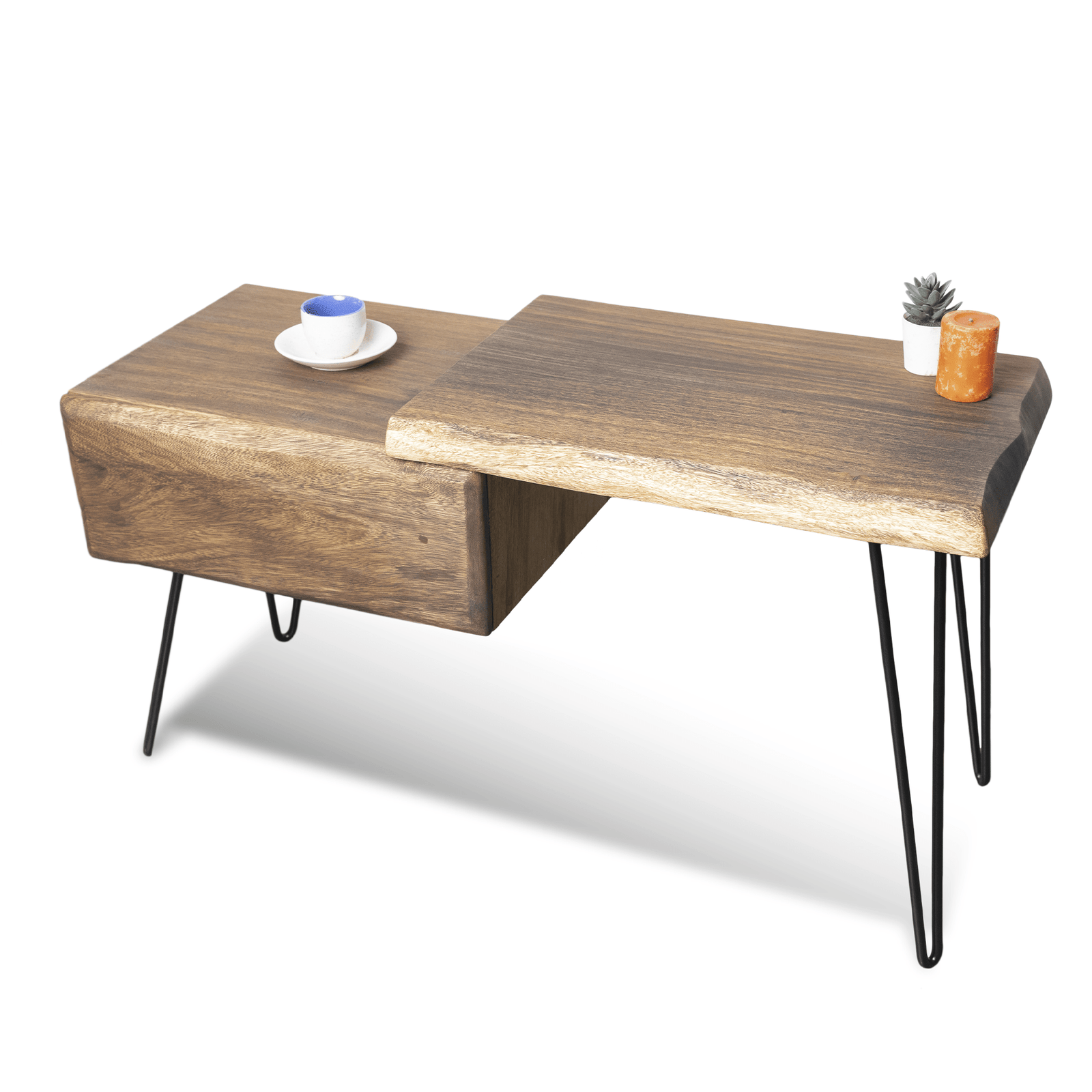 Solid Wooden Bed Side Table – Two Step Design - Image 2