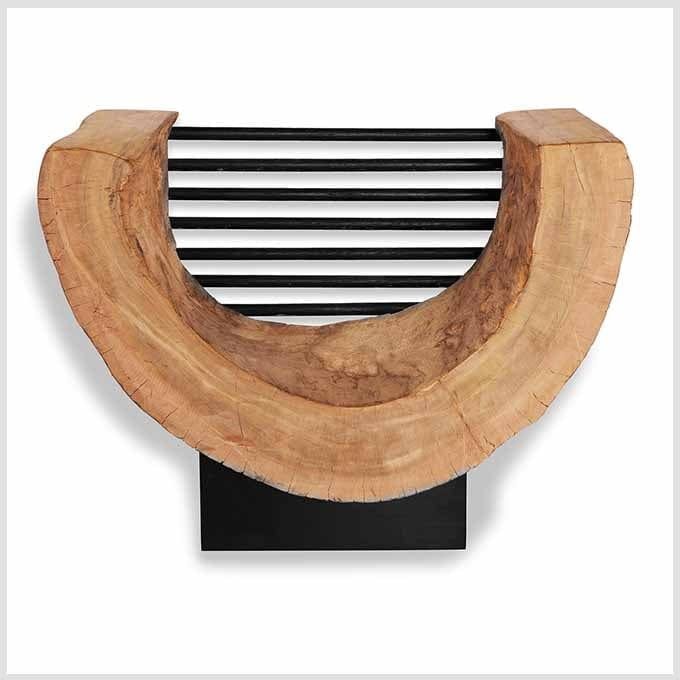 Natural Hollow Wood U Lounge Chair - Image 6