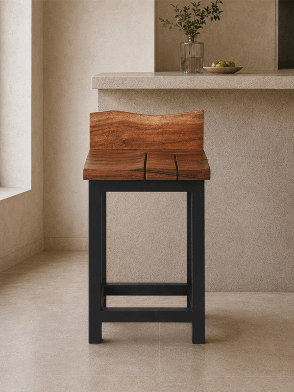 Custom Made Live Edge Bar Stool With BUMP