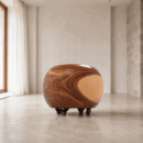 Custom Made Walnut Puffy – Solid Wood Comfort on Wheels