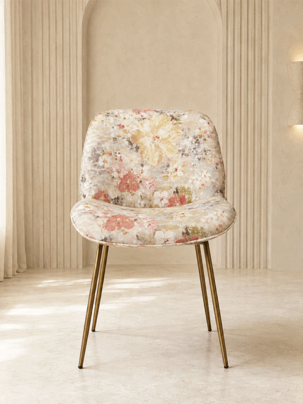 Solid Wooden Upholstered Curve Chair