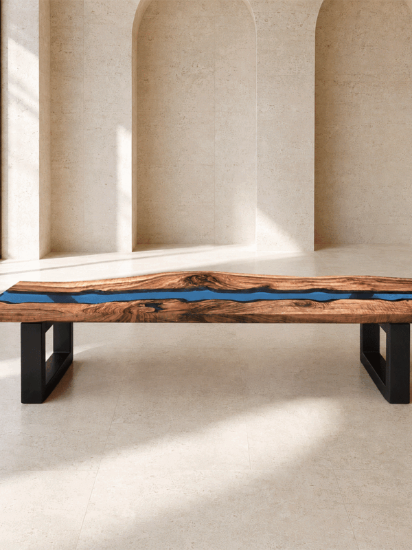Epoxy Resin River Bench Live Edge Wood